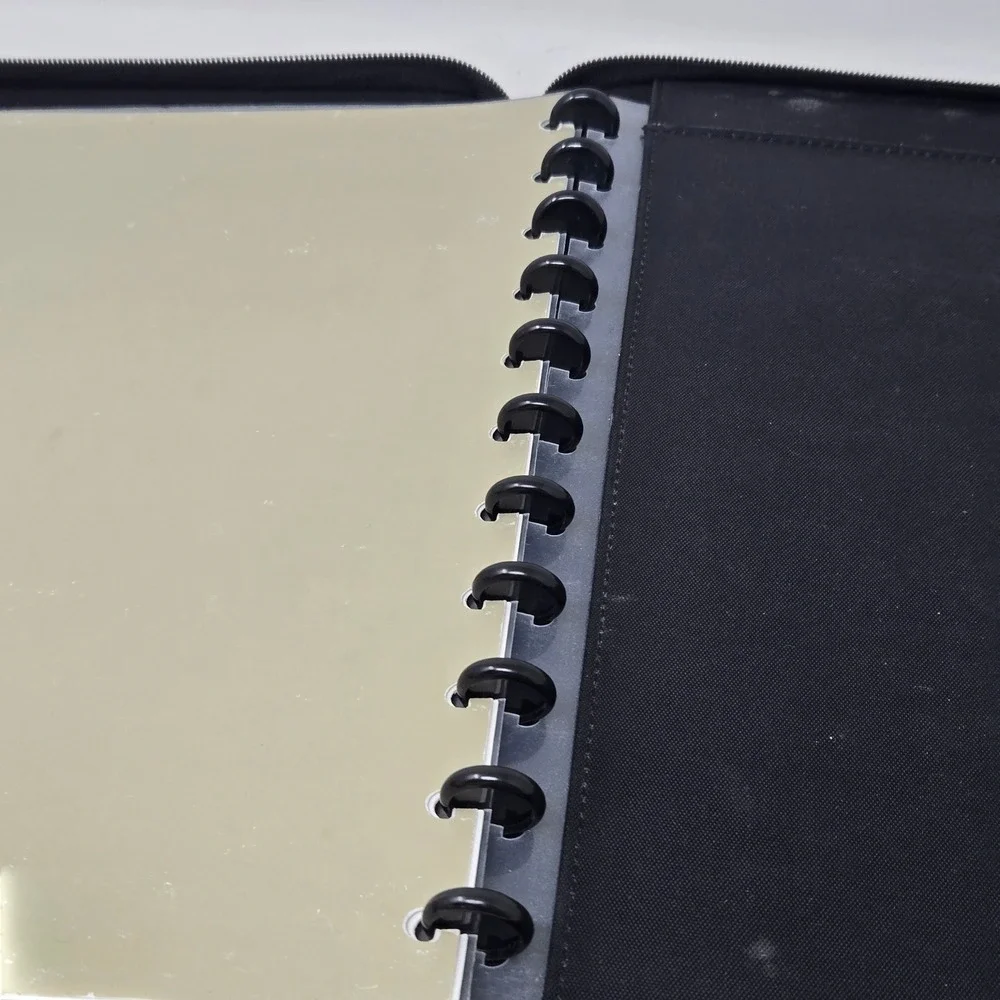 Wilsons Leather Pelle Studio Black Italian Leather Zippered Portfolio Organizer